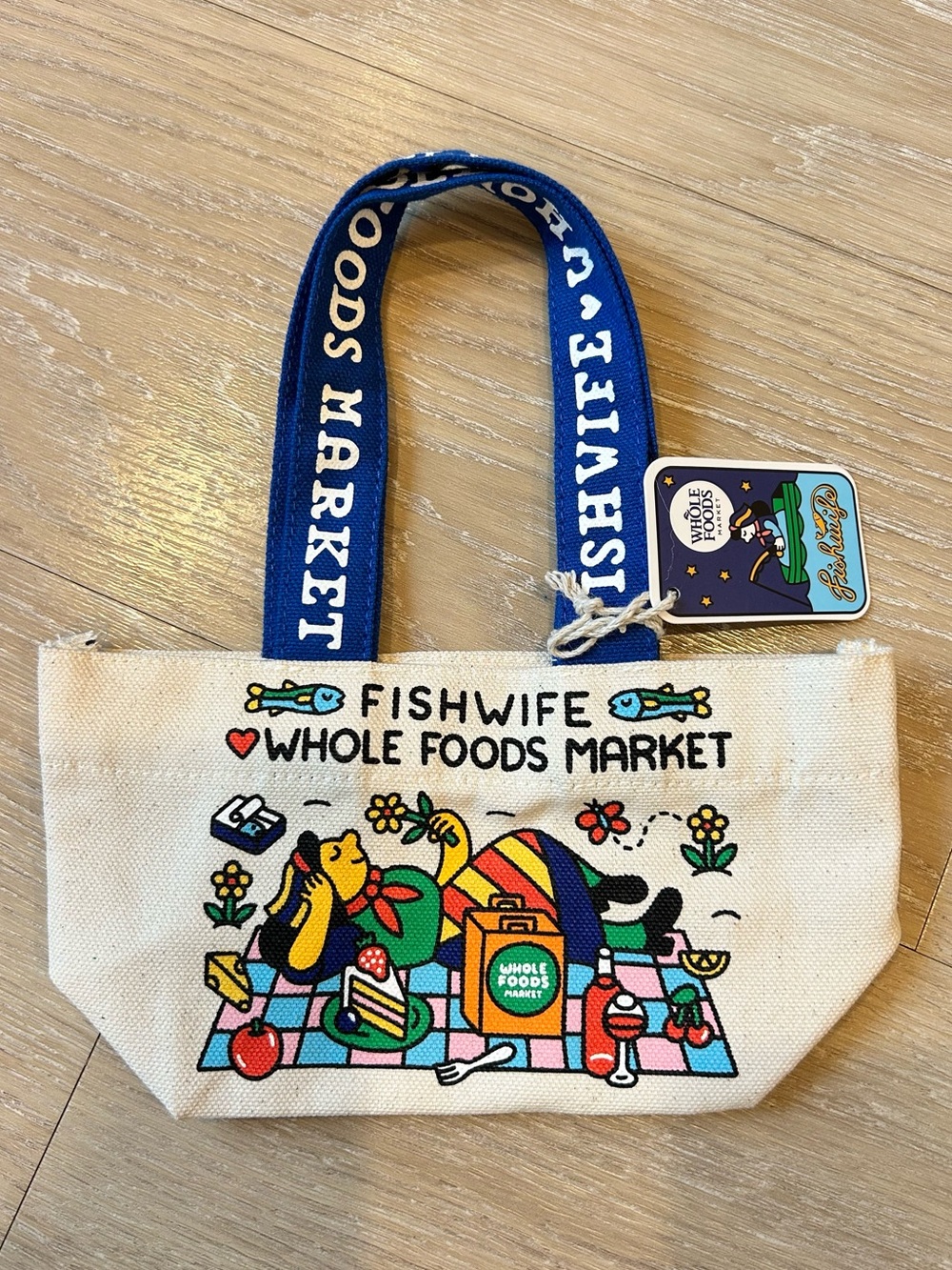 Fishwife x While Foods Market Micro Mini Tote Bag 100% Organic Cotton